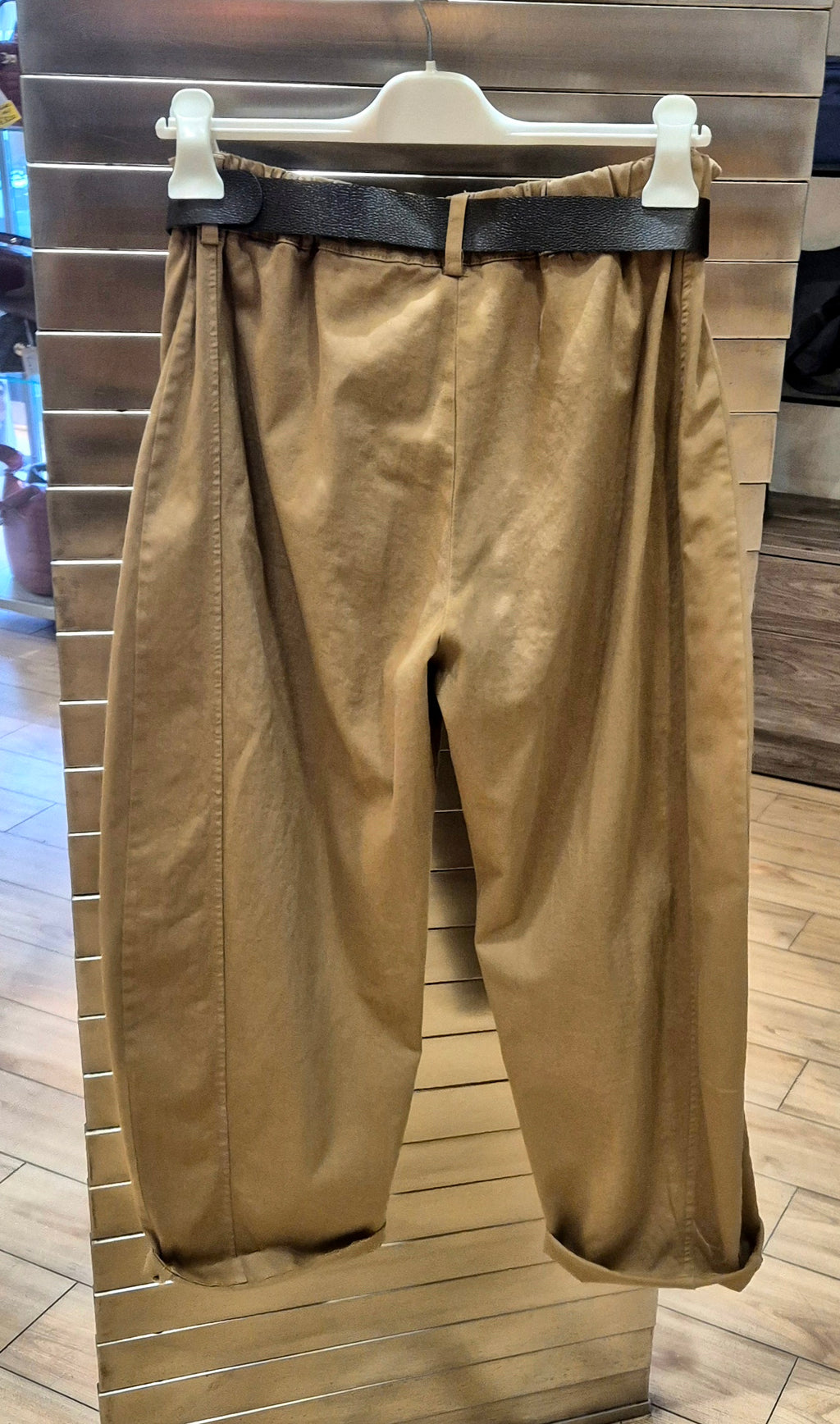 Susy mix pantalone cotone con cintura 5830PU24 cammello