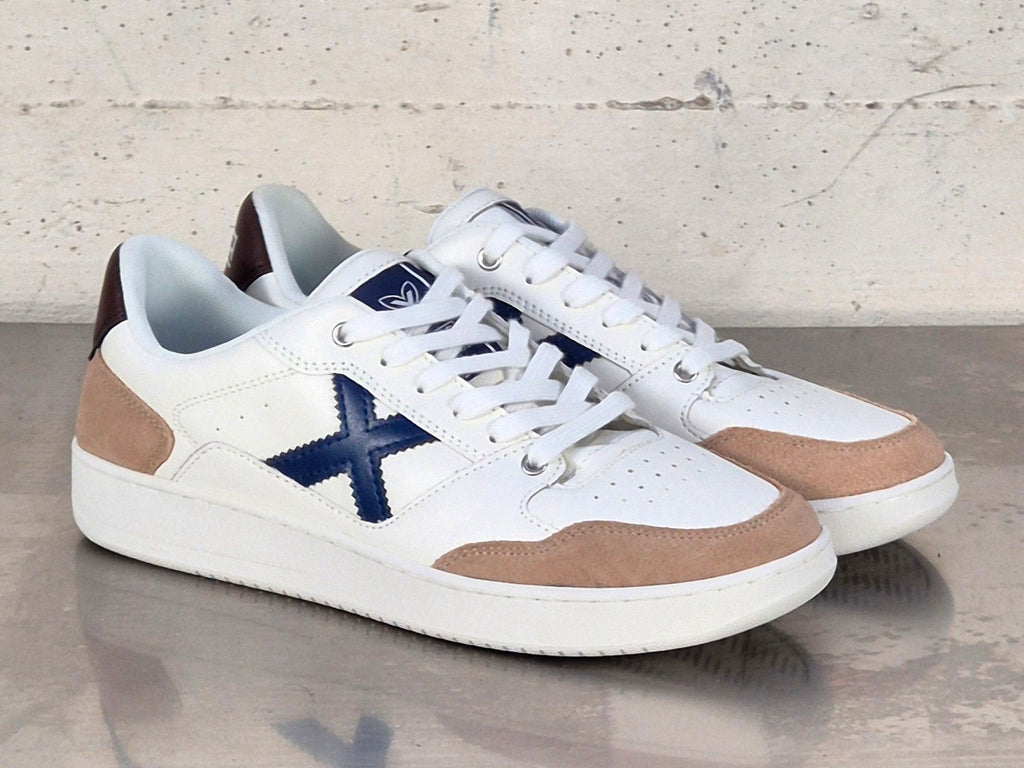 Munich sneaker in pelle 8908115 LEGIT MAN 115 bianco/blu/beige