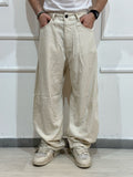 Pantalone Baloon misto lino beige ADFS81