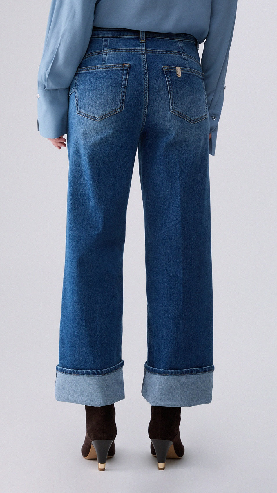 Liu jo jeans flare a vita alta denim medium UF6089D0264