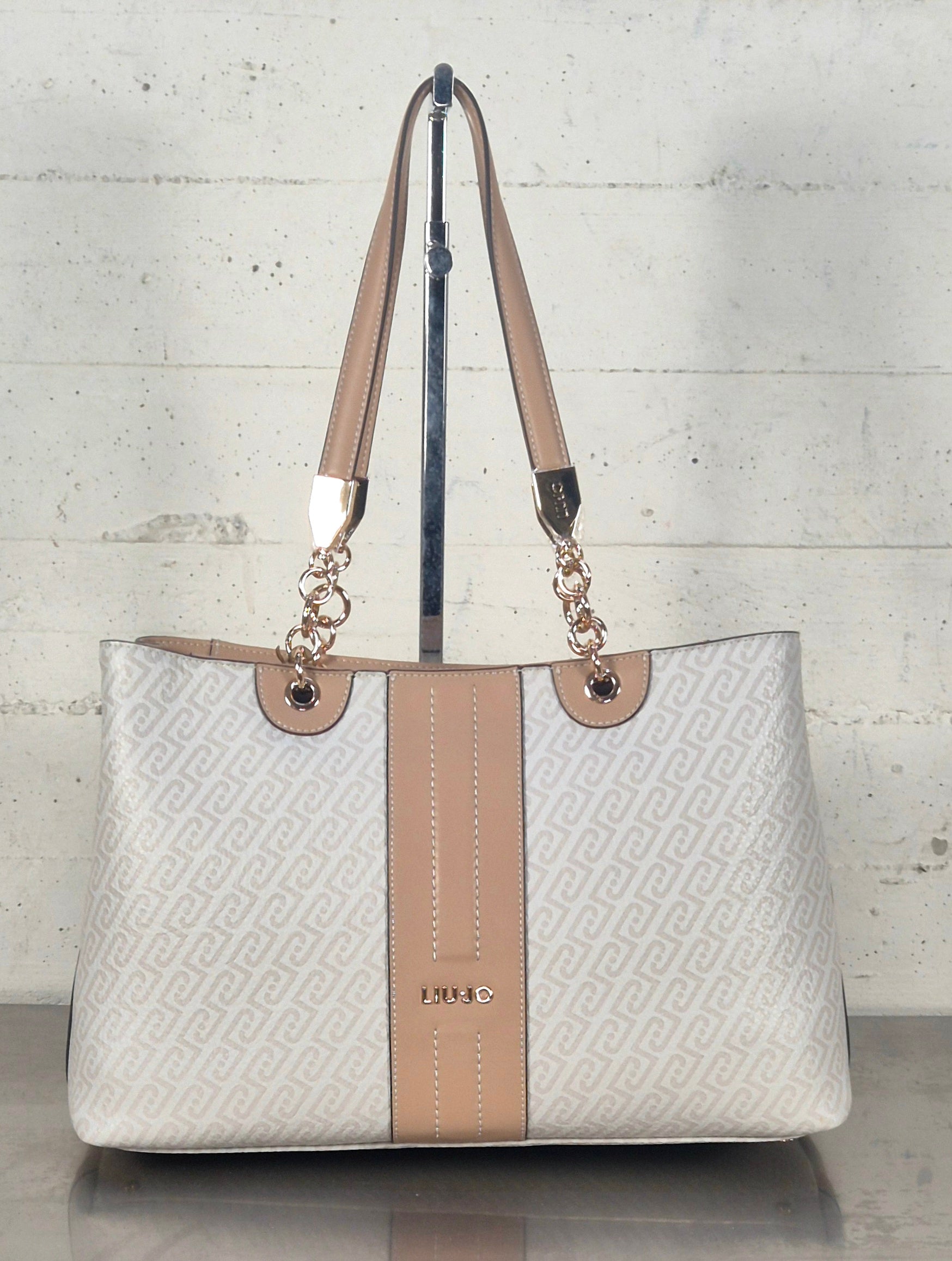 Liu Jo borsa tote ematite logata AA6104E118MC3920 naturale