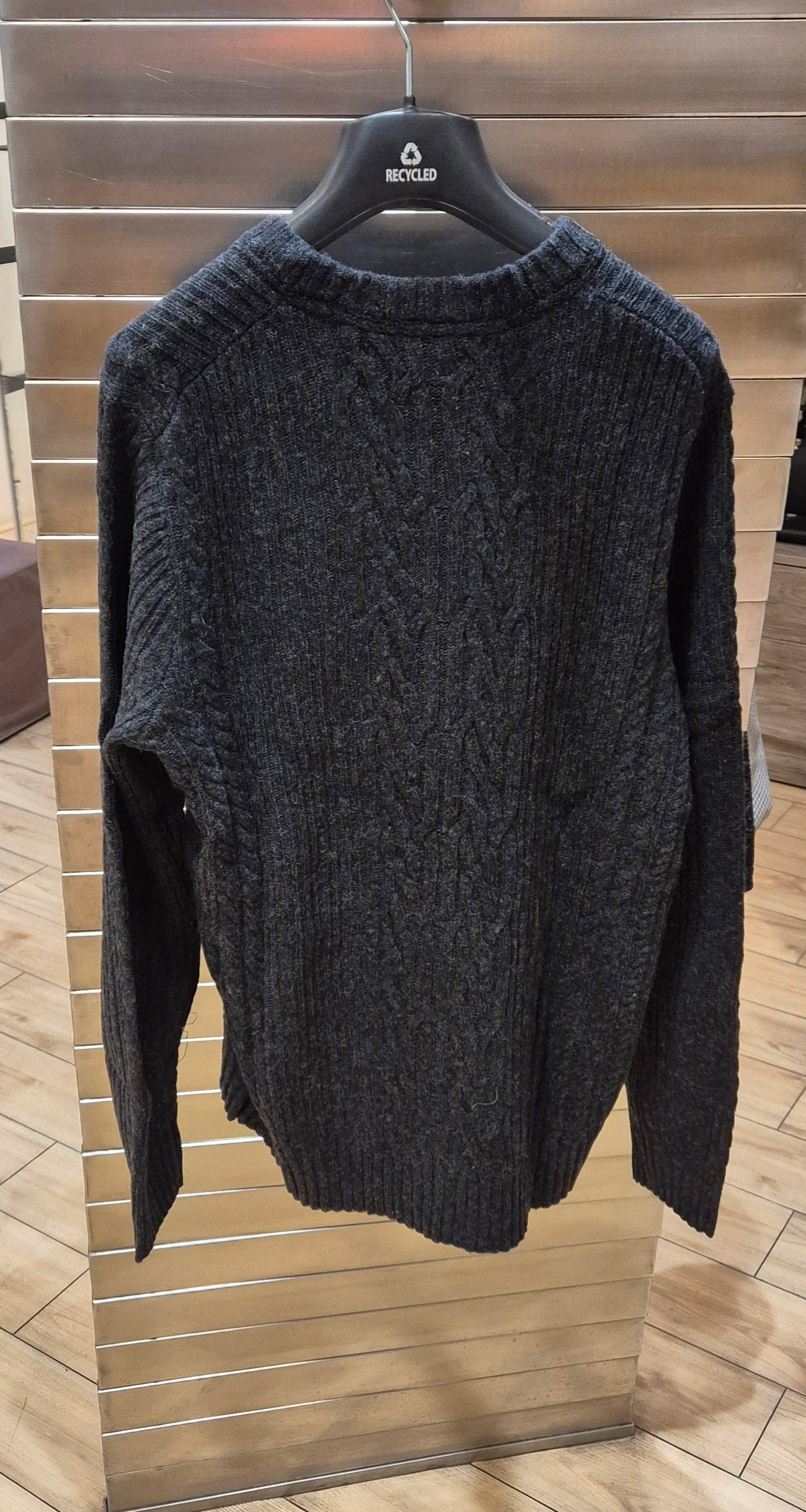 Lyle & Scott maglia treccia lambswool KN2318W15 grigio antracite