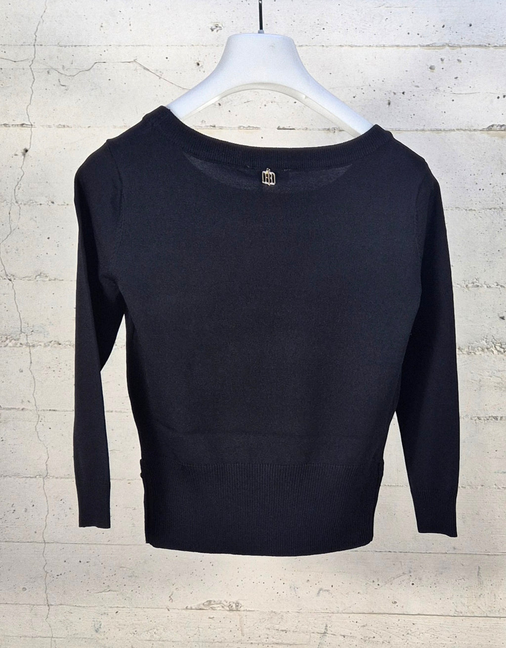 Fracomina maglia corta manica 3/4 viscosa nera ST7001K52401 053