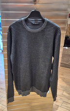 Hamaki-ho maglia girocollo fantasia nero/grigio mi3165antracite mistoviscosa