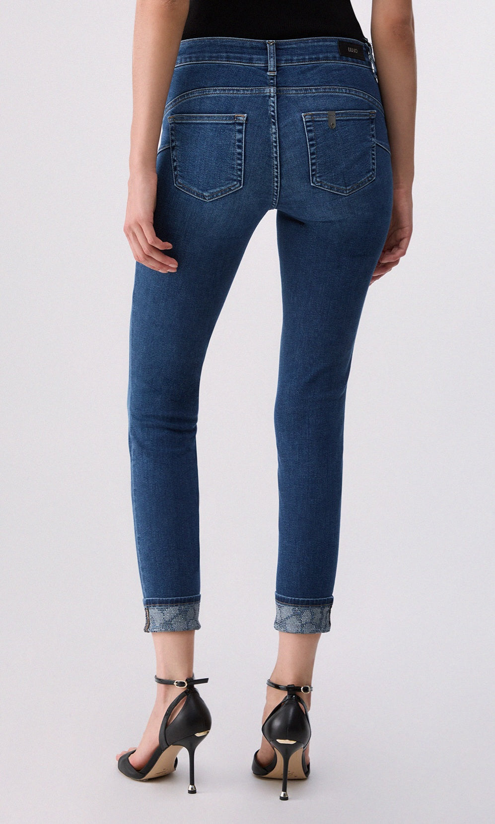 Liu jo jeans skinny con applicazioni UF6006D03057 denim
