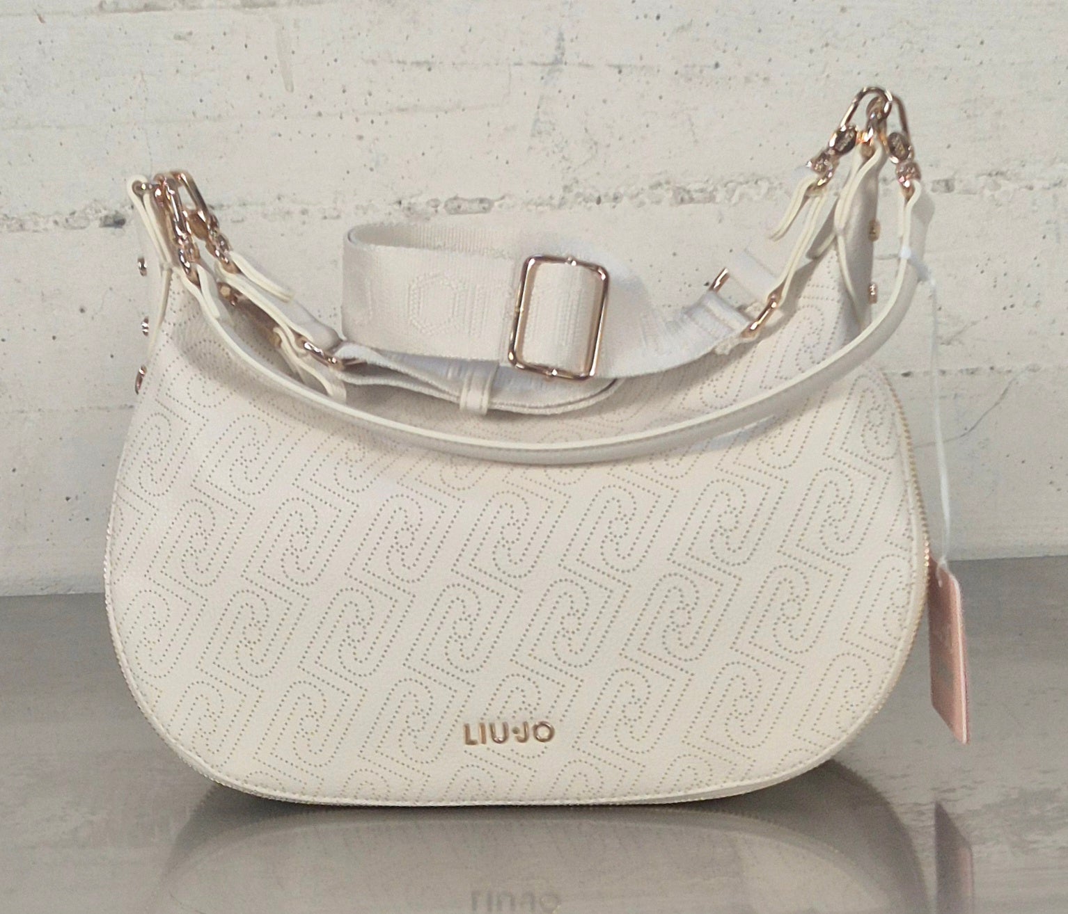 Liu Jo borsa Hobo a mezzaluna media AA6133ES026X0459 CREMA ALISKA
