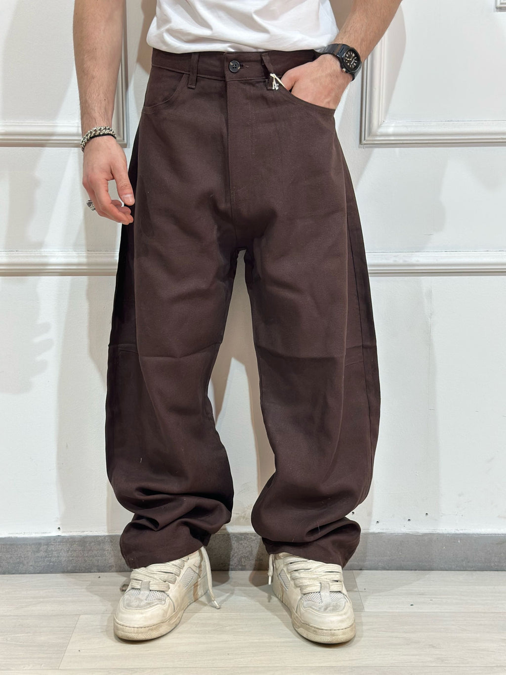 Pantalone Baloon misto lino Testa Di Moro