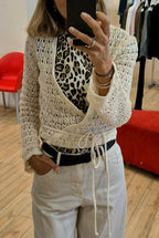 Susy Mix maglia incrociata latte 26218U58