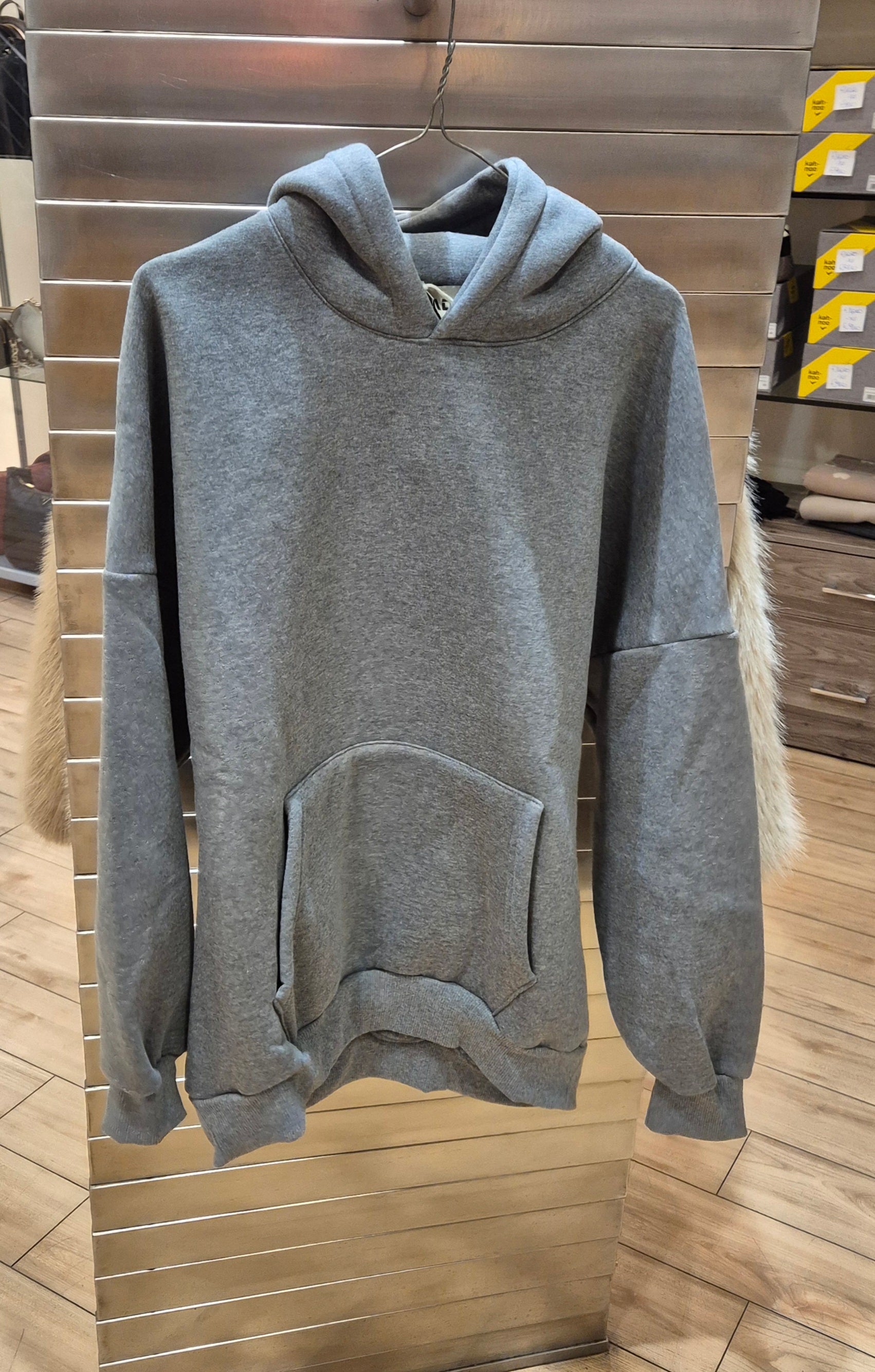 Adon felpa cappuccio hoodie felpata colore grigio ad2065