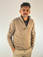 Gant maglia mezza zip lambswool superfine beige