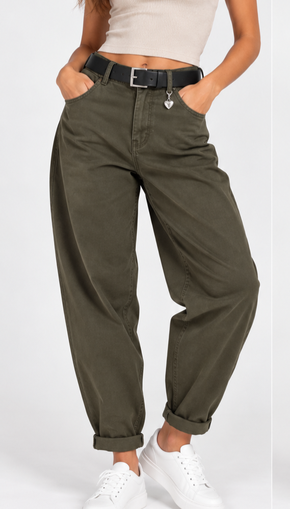 Susy Mix pantalone baloon con cuoricino verde militare 60285PMTRUE0