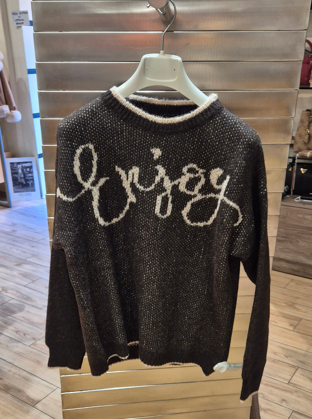 Susy mix maglia con scritta "enjoy" marrone 5319U70