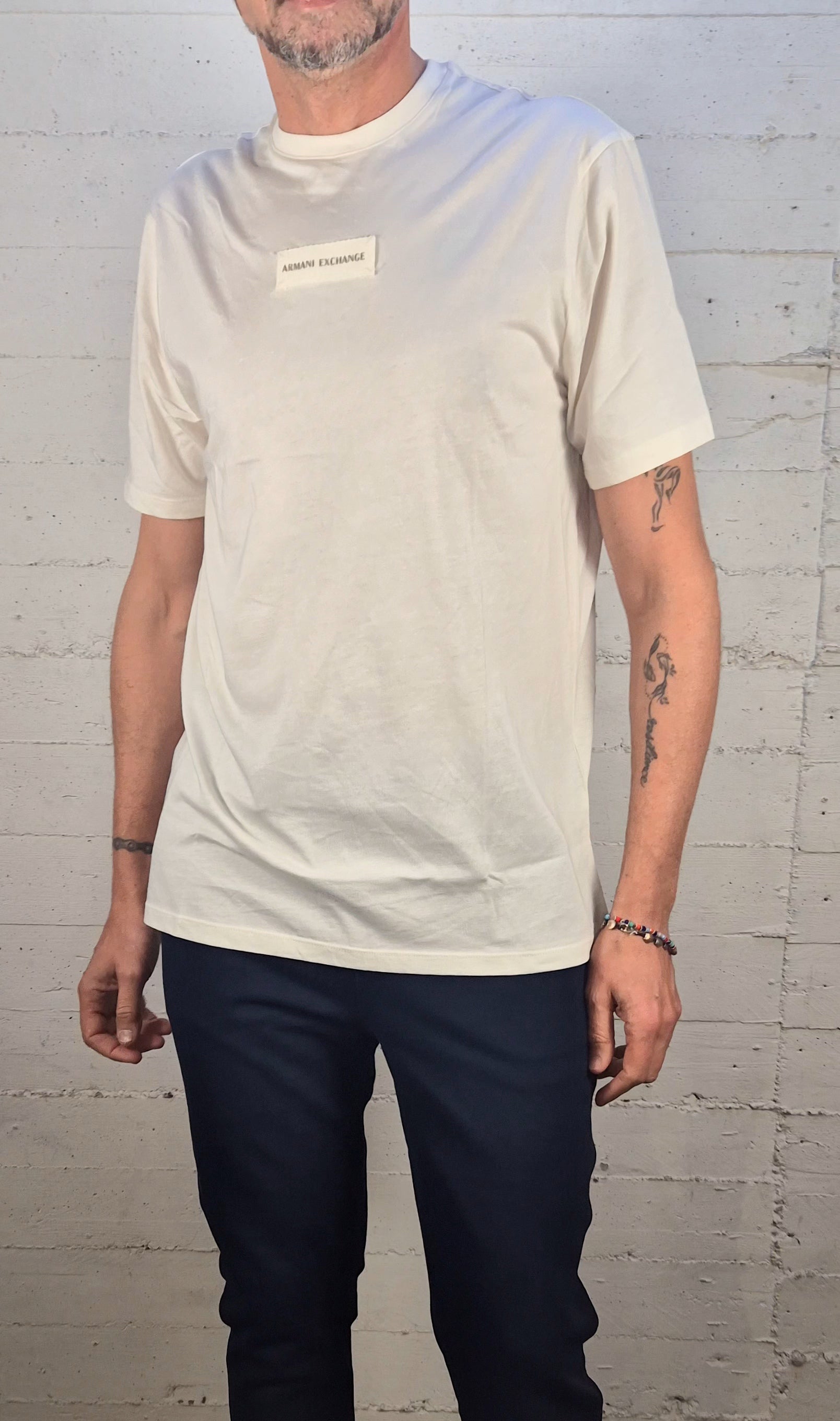 Armani ax t-shirt crema XM002471AF10356U107