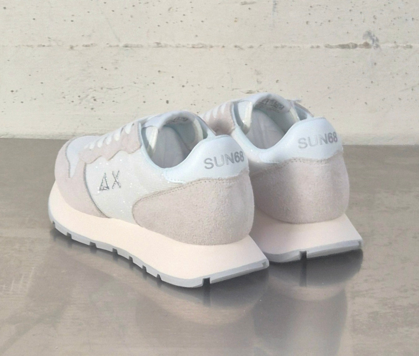 Sun 68 sneaker donna bianca Z3620301 Ally glitter textile