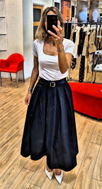 Susy Mix gonna 100% cotone lunga A191UU75 nero