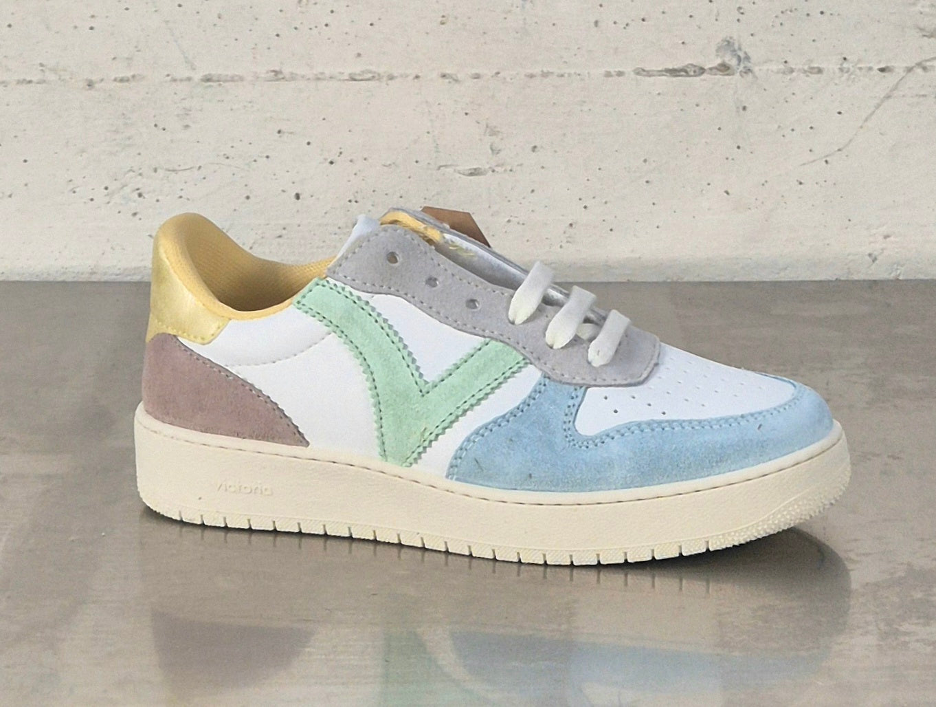 Victoria scarpa donna 1258278 pelle e camoscio jade bianco/multicolor