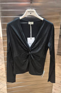 Susy mix t-shirt manica lunga con nodo nera 260103U75