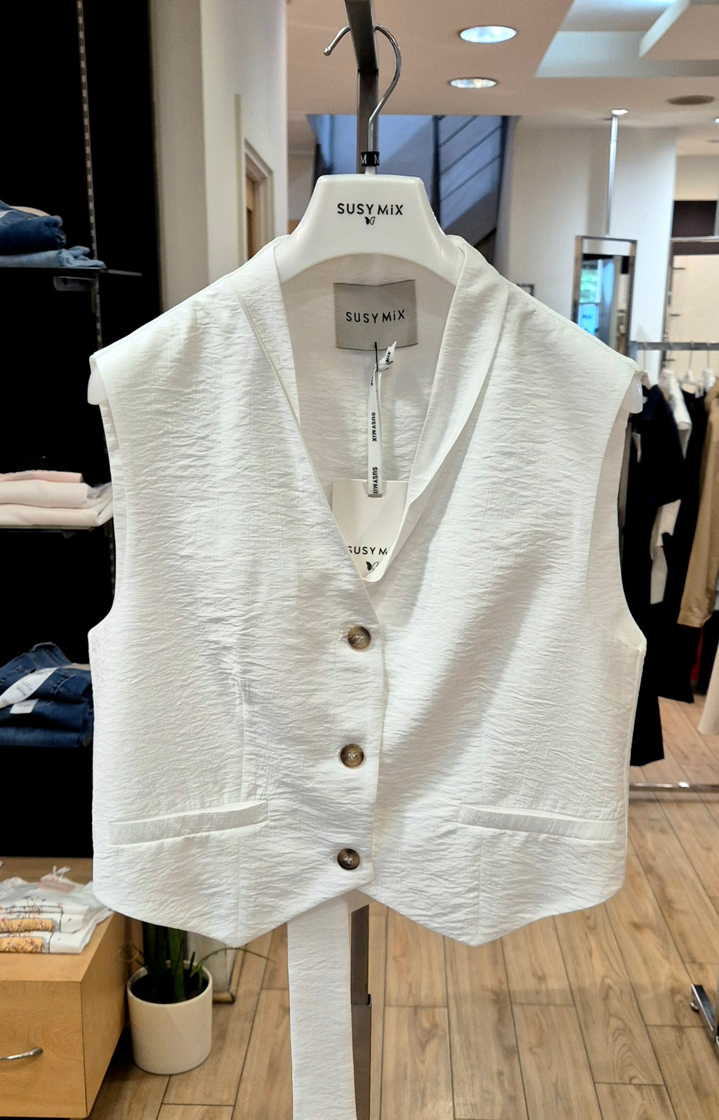 Susy Mix gilet  mistoviscosa  10654 u14 bianco