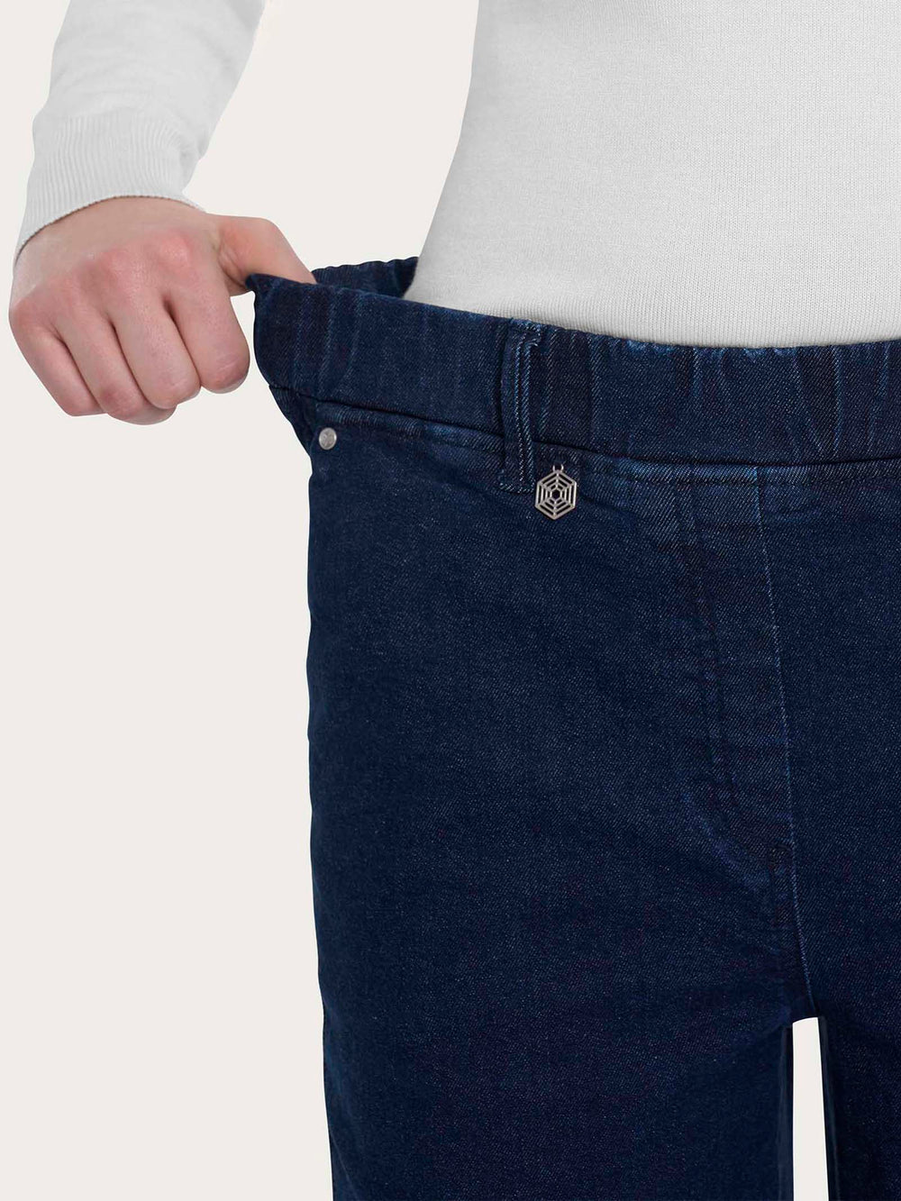 Ragno jeans palazzo con elastico DO79PA057 denim blue stretch