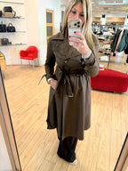 Susy Mix trench lungo T814 marrone caffe'