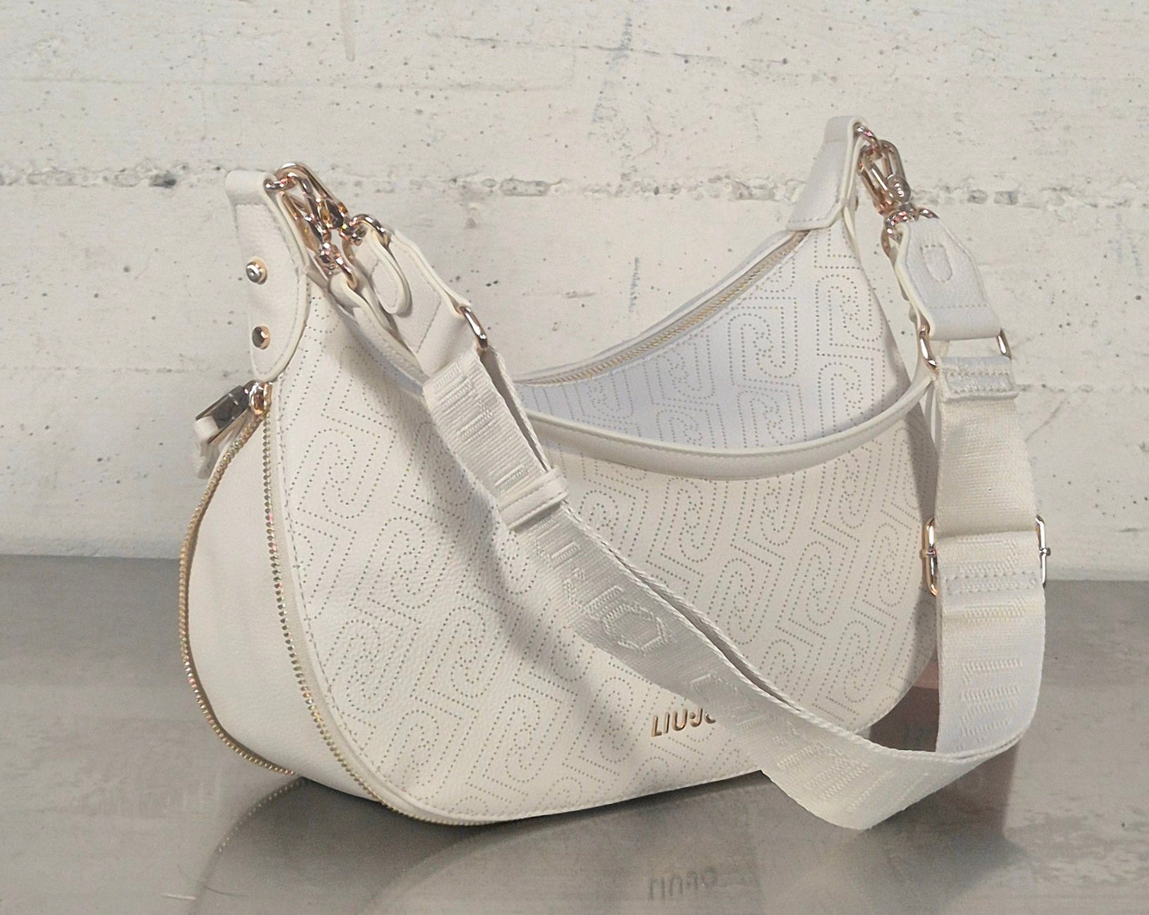 Liu Jo borsa Hobo a mezzaluna media AA6133ES026X0459 CREMA ALISKA
