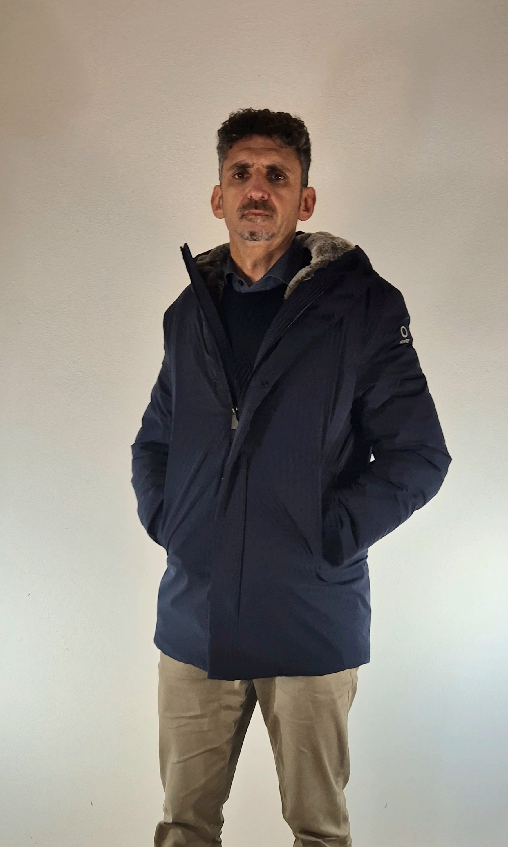 Suns giacchetto con pelliccia interna tessuto tecnico stretch blu GBS53945U