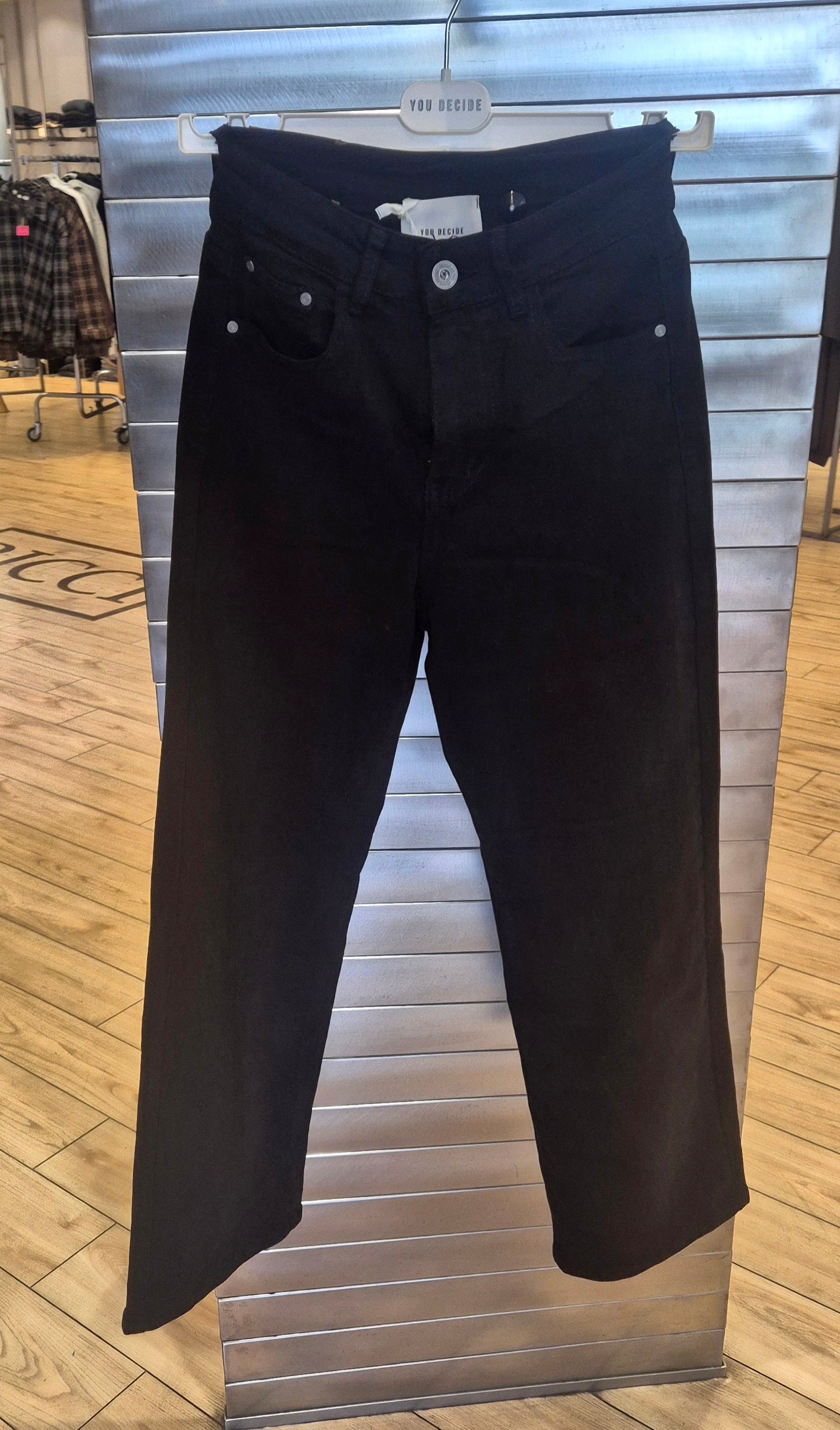 You Decide pantalone cotone dritto JS6941 001 nero