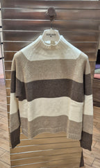 Susy Mix maglia rigata misto cahemere 825925U70 beige/marrone