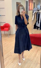 Susy Mix abito chemisier cotone blu 26172BLU