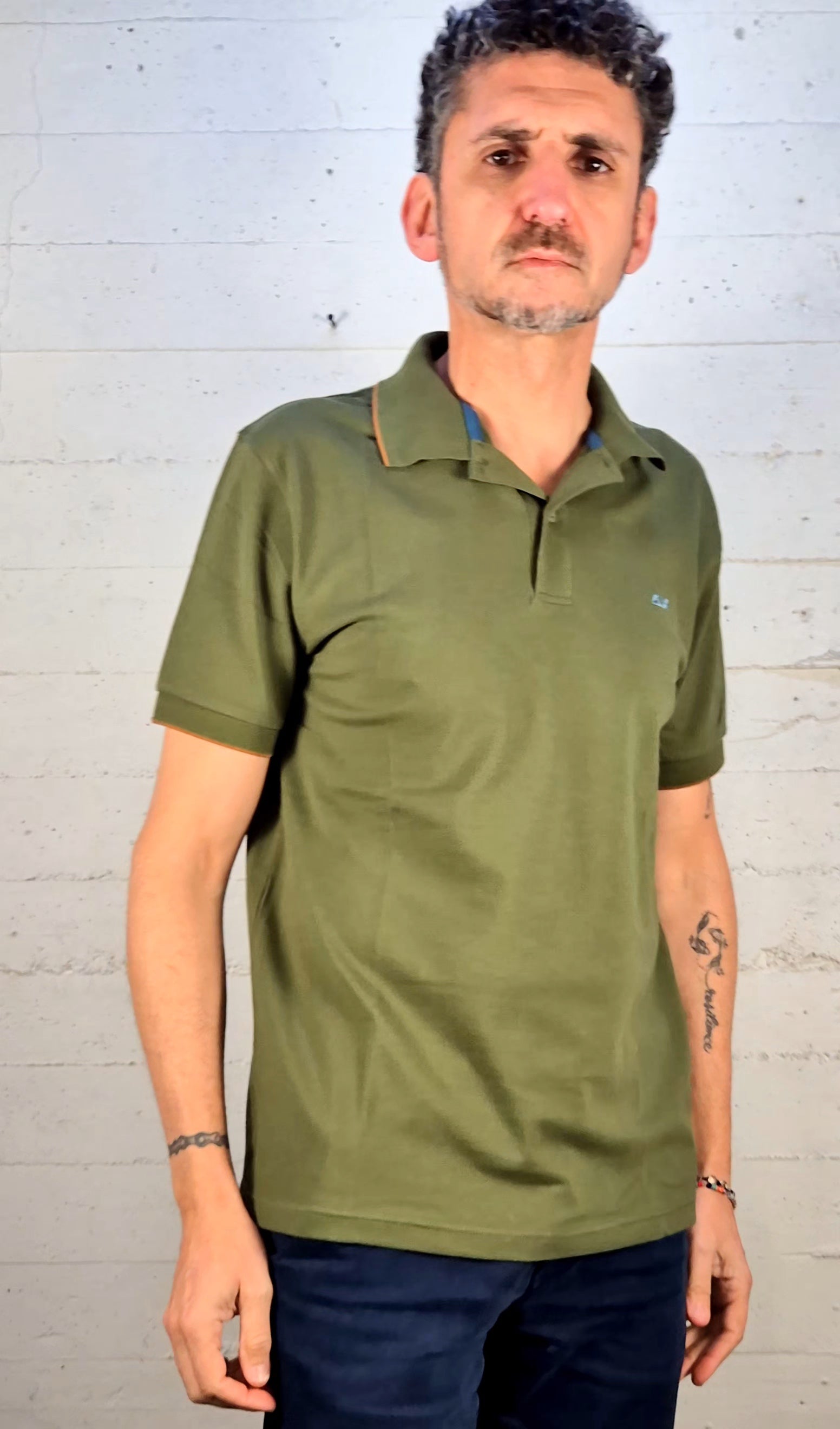 Sun 68 polo small stripe cotone stretch A3611137 verde