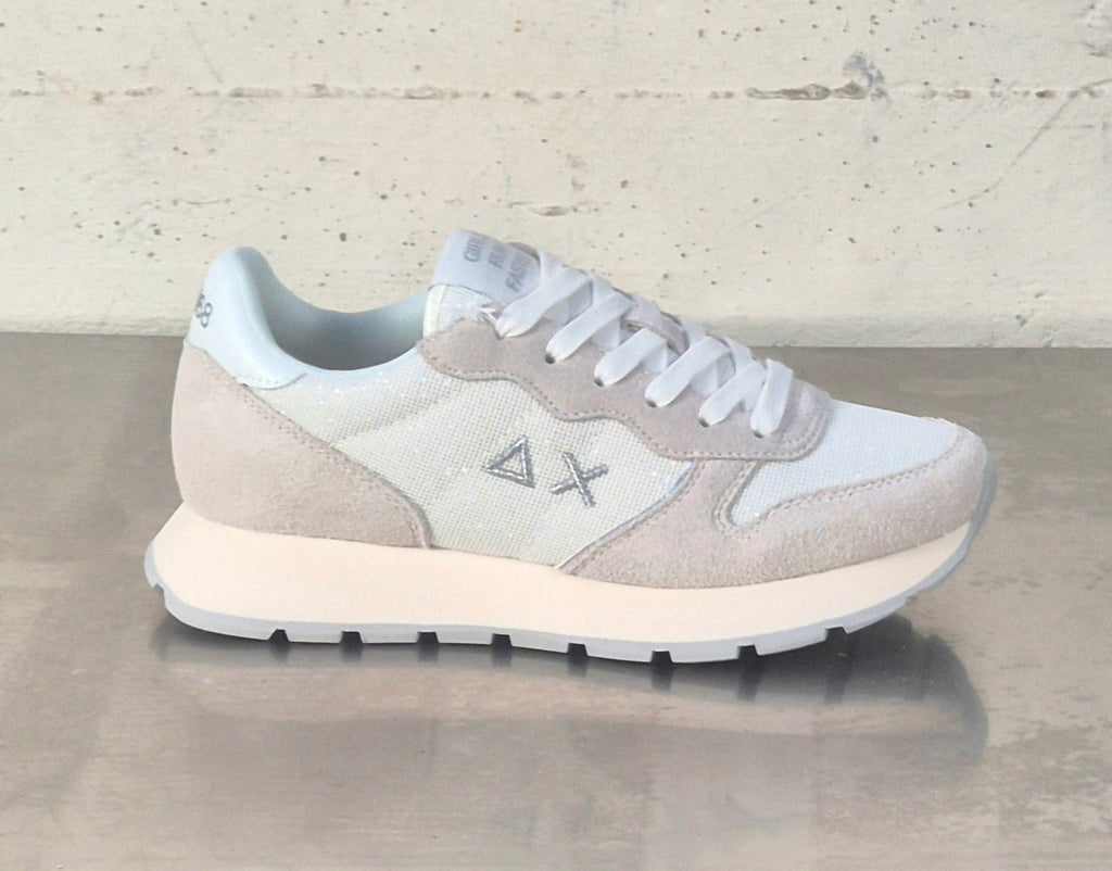 Sun 68 sneaker donna bianca Z3620301 Ally glitter textile