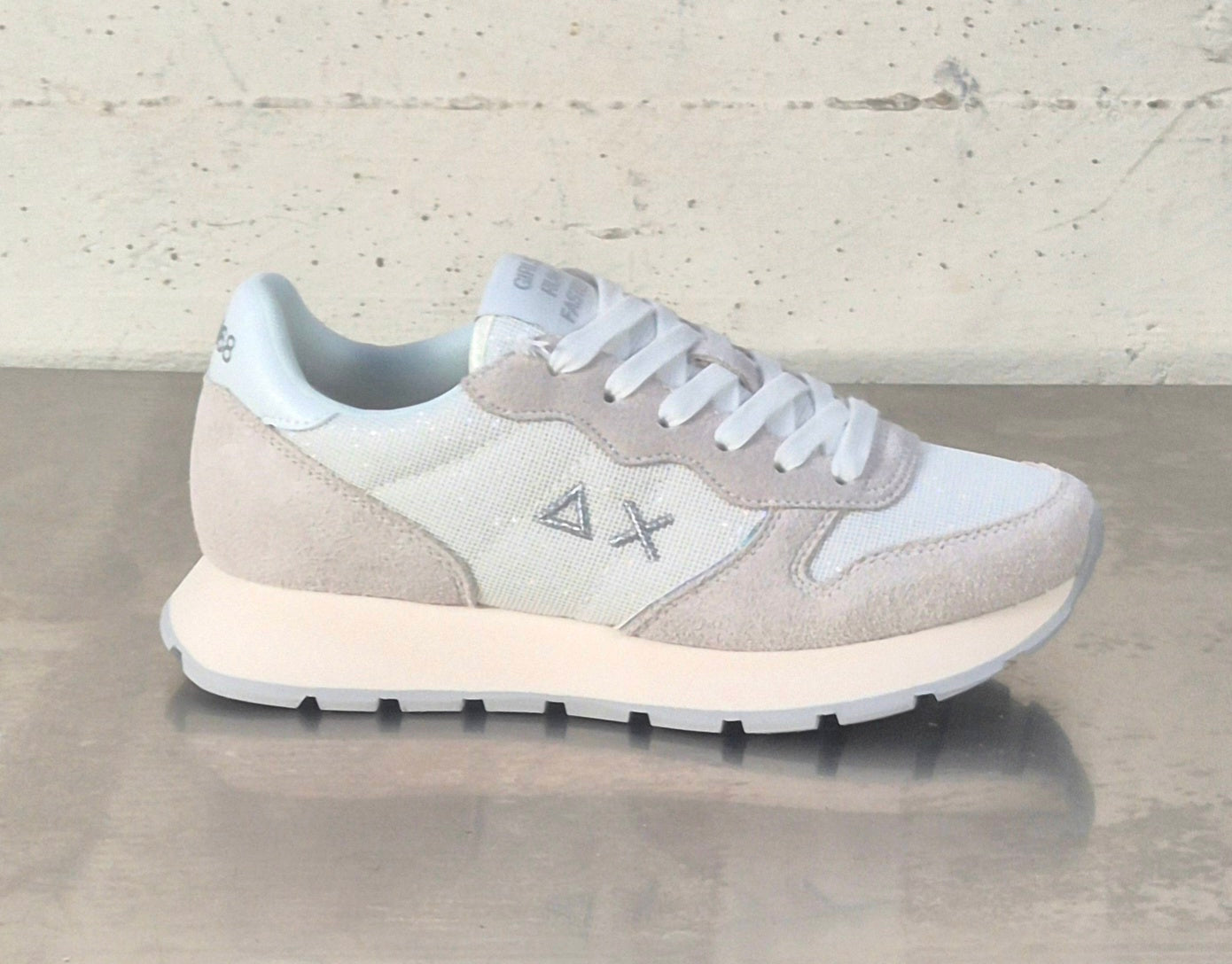 Sun 68 sneaker donna bianca Z3620301 Ally glitter textile