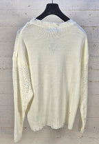 Adon maglia cotone con brillantini e rotture AD1682 bianco