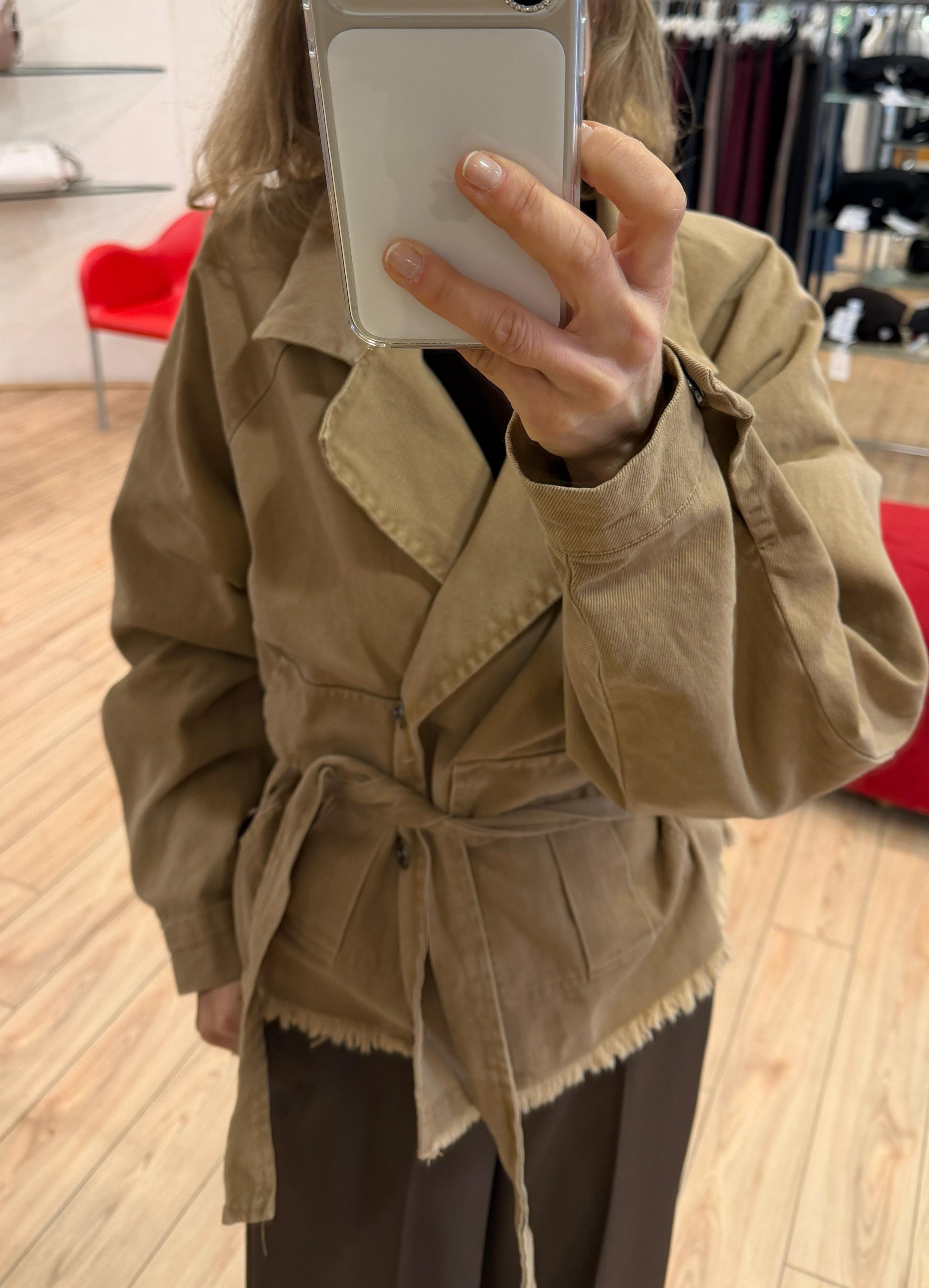 Susy mix trench 100% cotone corto 60085GU24 cammello