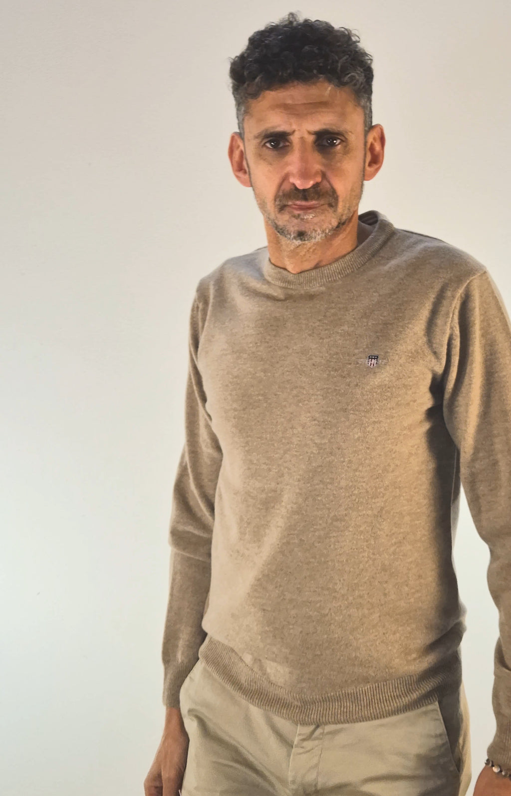 Gant maglia girocollo lambswool superfine beige 2503087211295