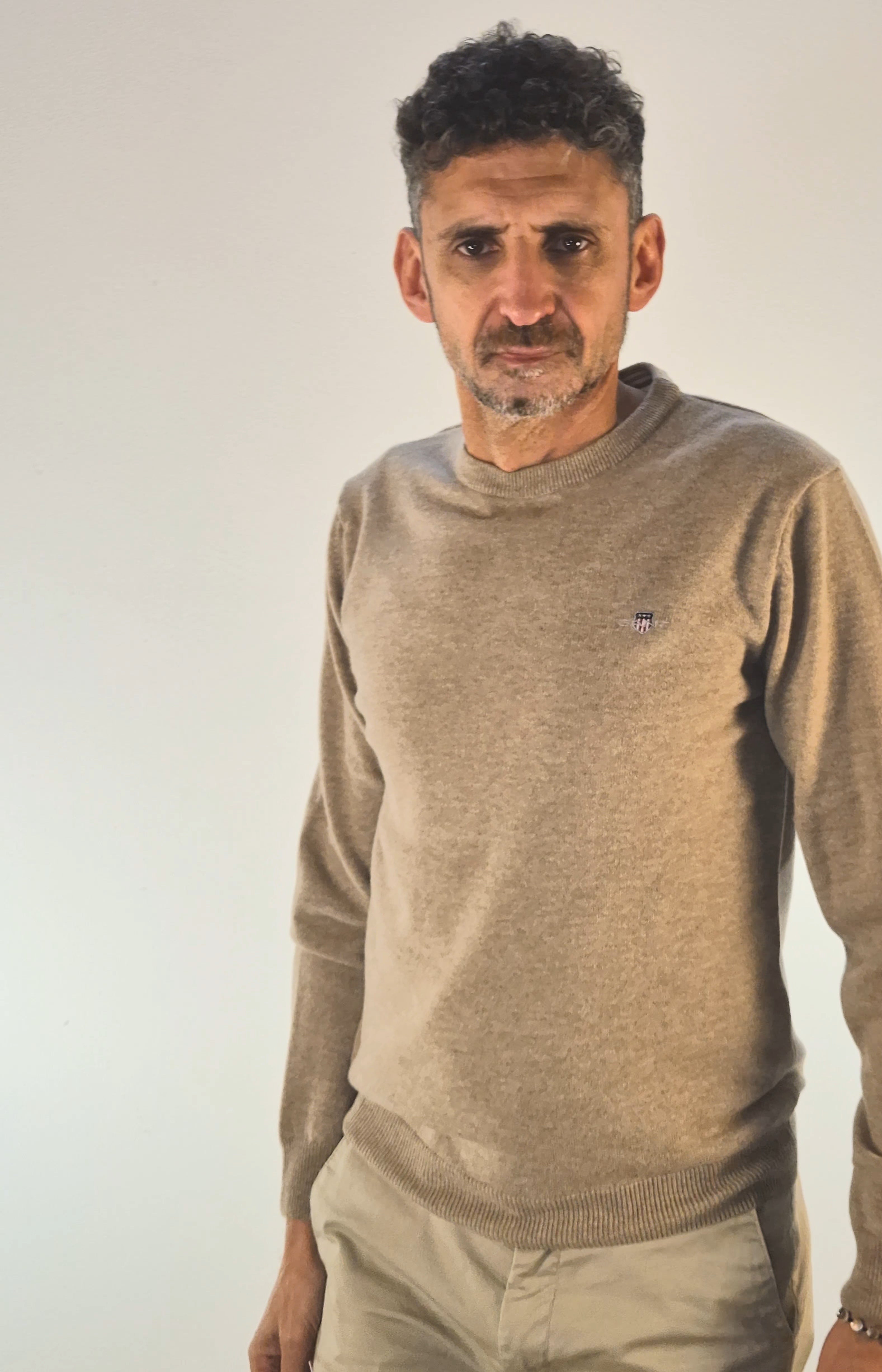 Gant maglia girocollo lambswool superfine beige 2503087211295