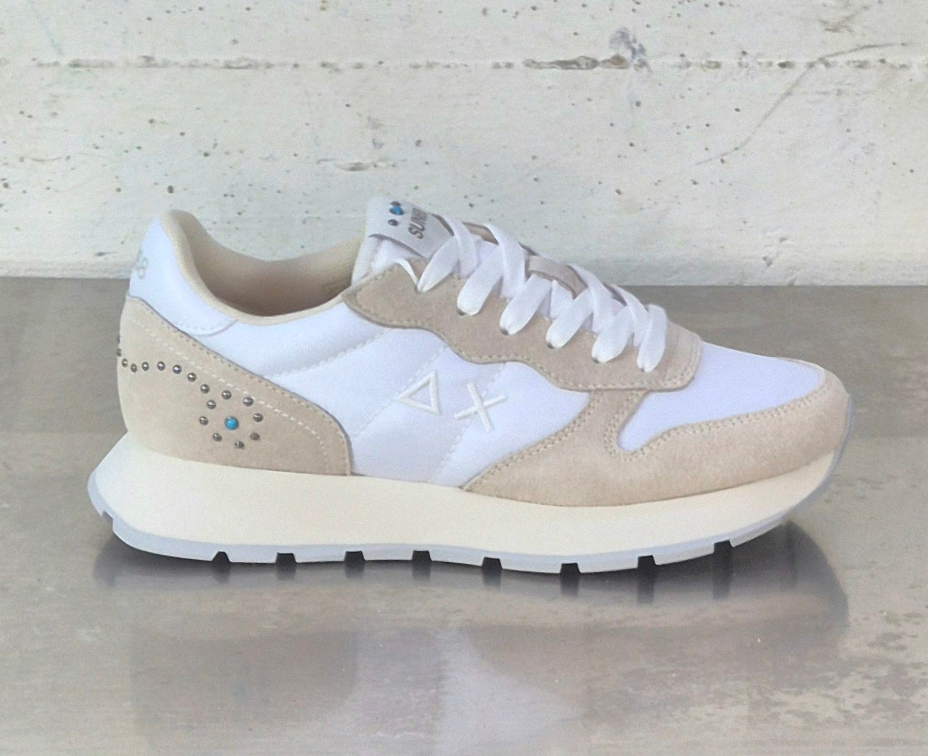 Sun 68 sneaker donna Z3620501bianco Ally studs