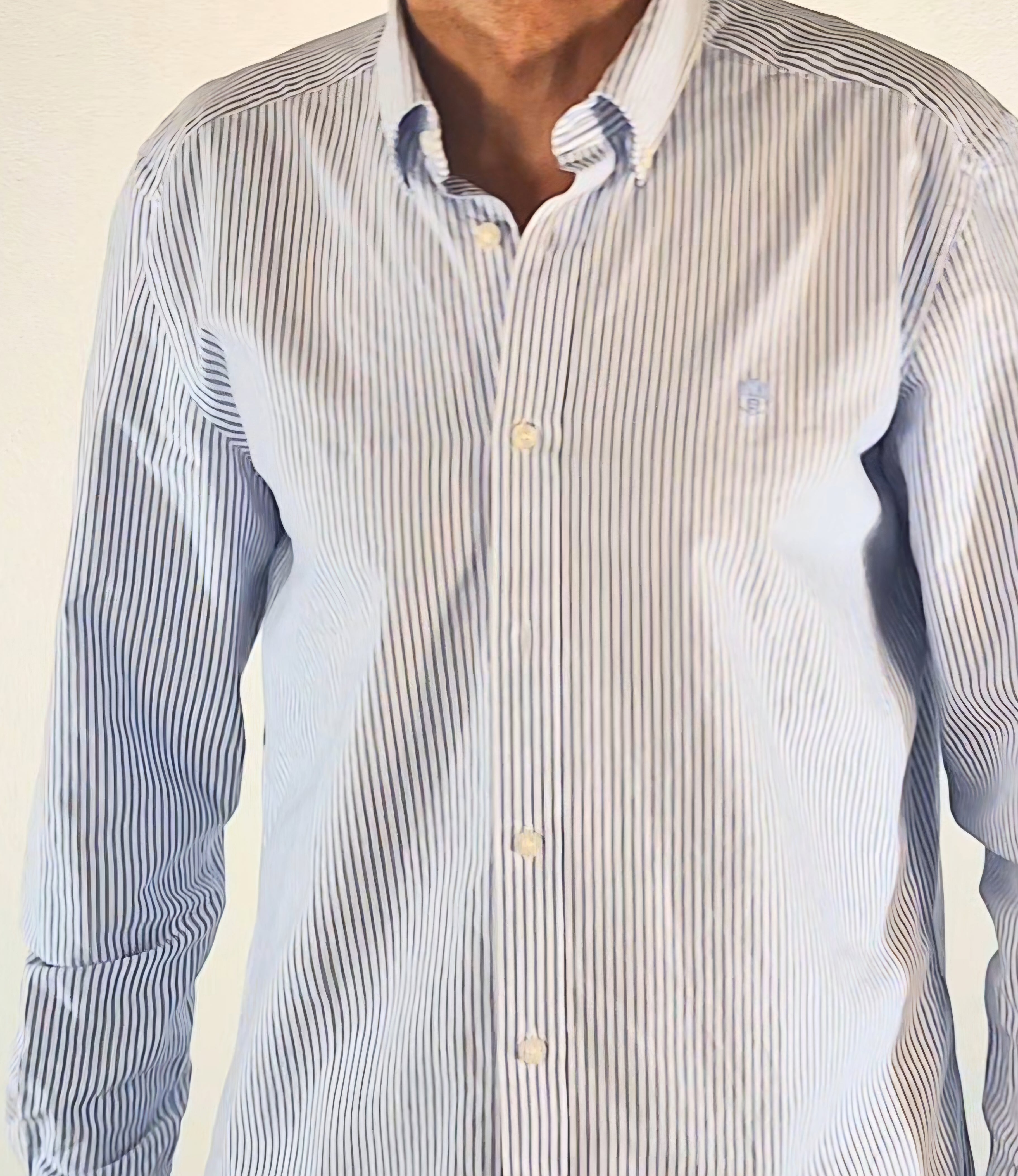 North Sails camicia regular botton down riga bastoncino celeste 664404C001