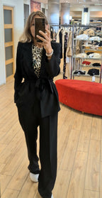 Susy mix completo giacca con cintura + pantalone 303211U75 nero