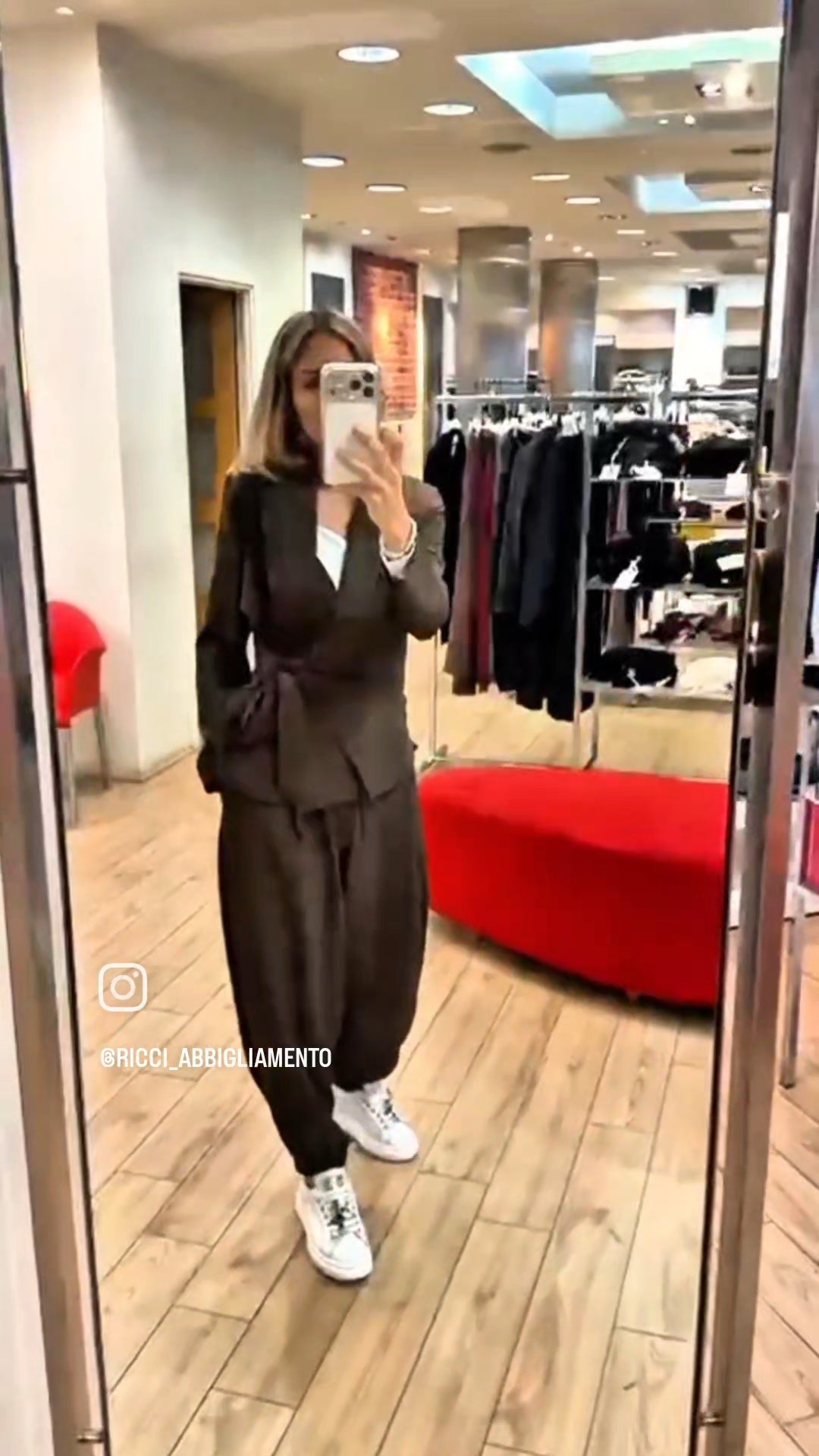 Susy mix completo giacca + pantalone con nodo 30591 U70 moro