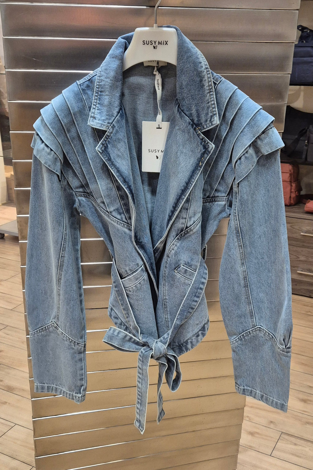 Susy mix giacca denim 3020HH6 con cintura