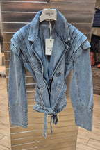Susy mix giacca denim 3020HH6 con cintura