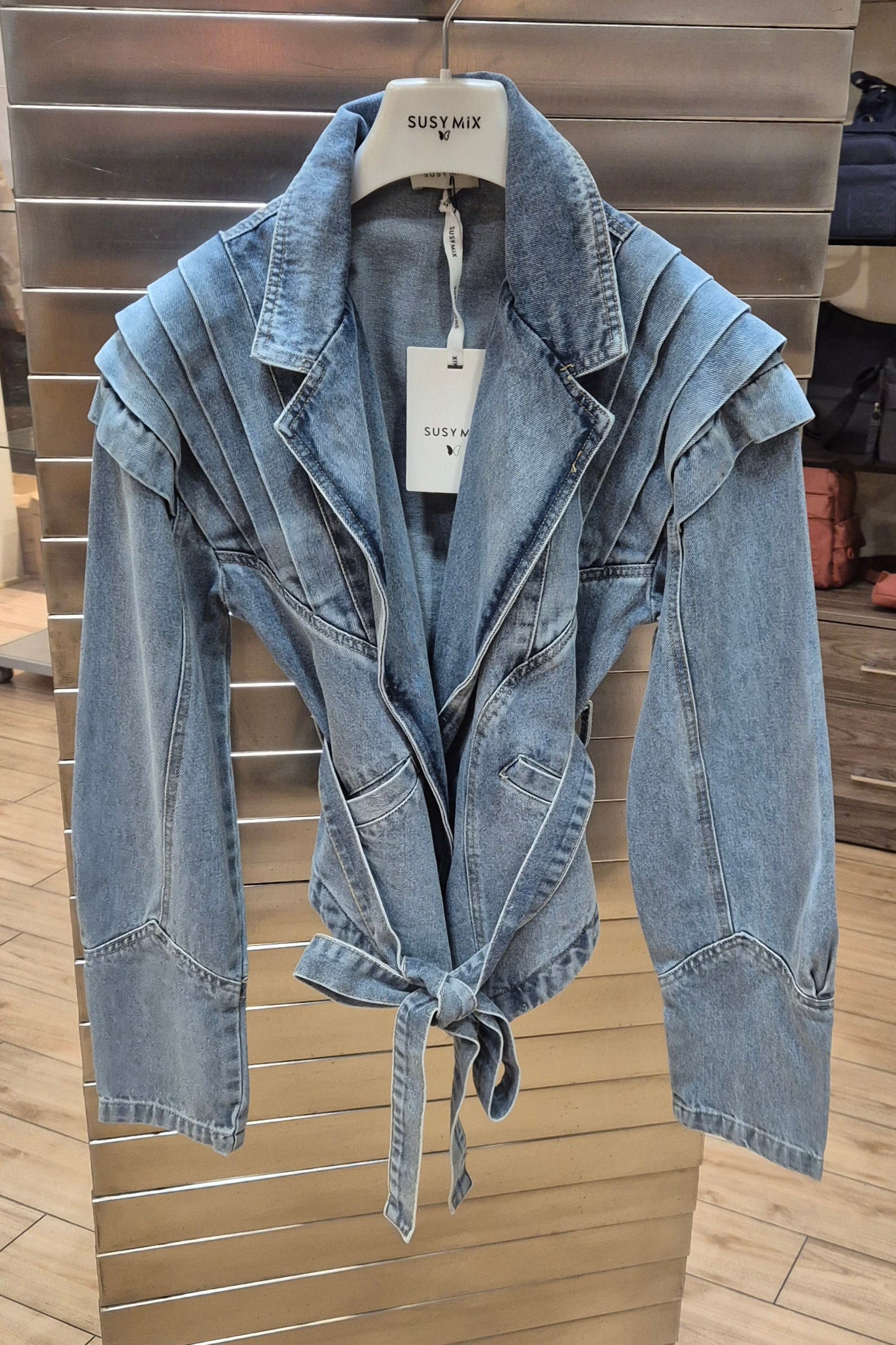 Susy mix giacca denim 3020HH6 con cintura