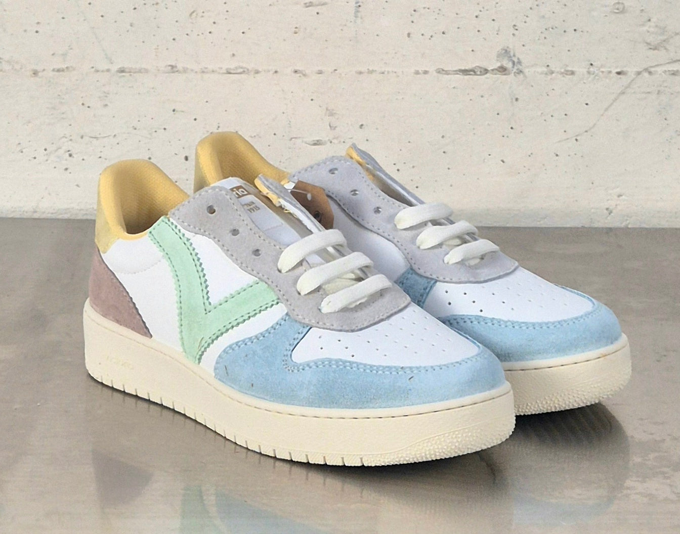 Victoria scarpa donna 1258278 pelle e camoscio jade bianco/multicolor