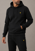Lyle & Scott felpa cappuccio basic in cotone felpato ML1139V nero