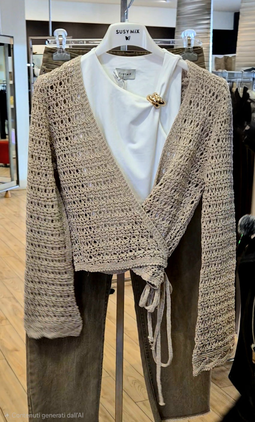 Susy Mix maglia incrociata corda 26218U32