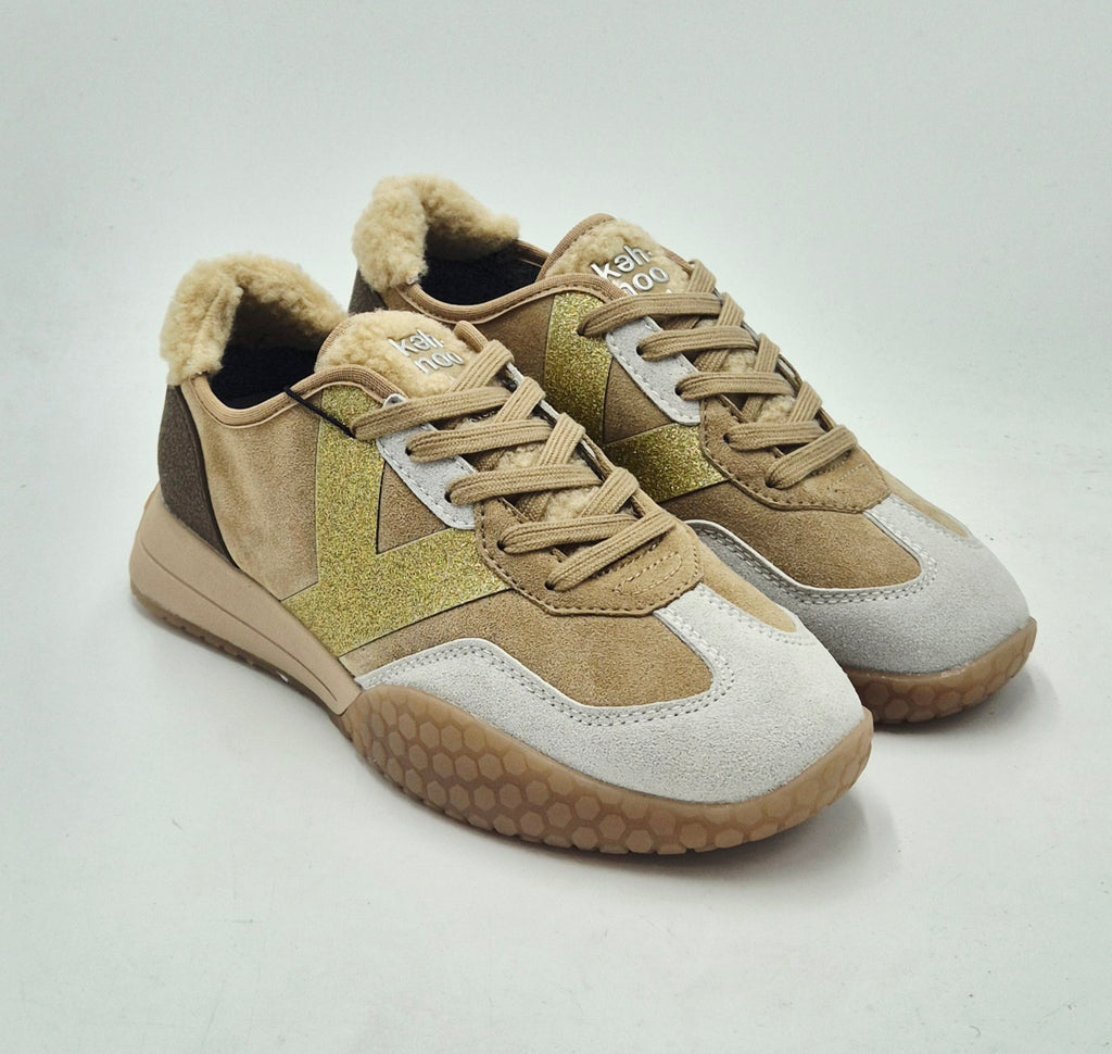 Keh.noo sneaker camoscio con teddy W25S00KW9761638 beige/bronzo