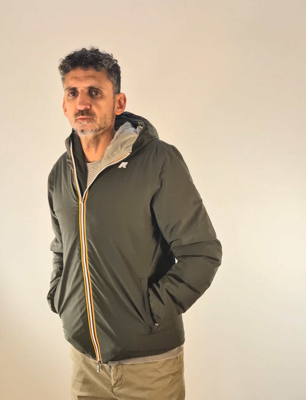 K-way giacca reversibile imbottita Jack warm double K6128VWB2P verde/beige