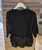 Susy mix t-shirt con top paillettes nero S0071U75
