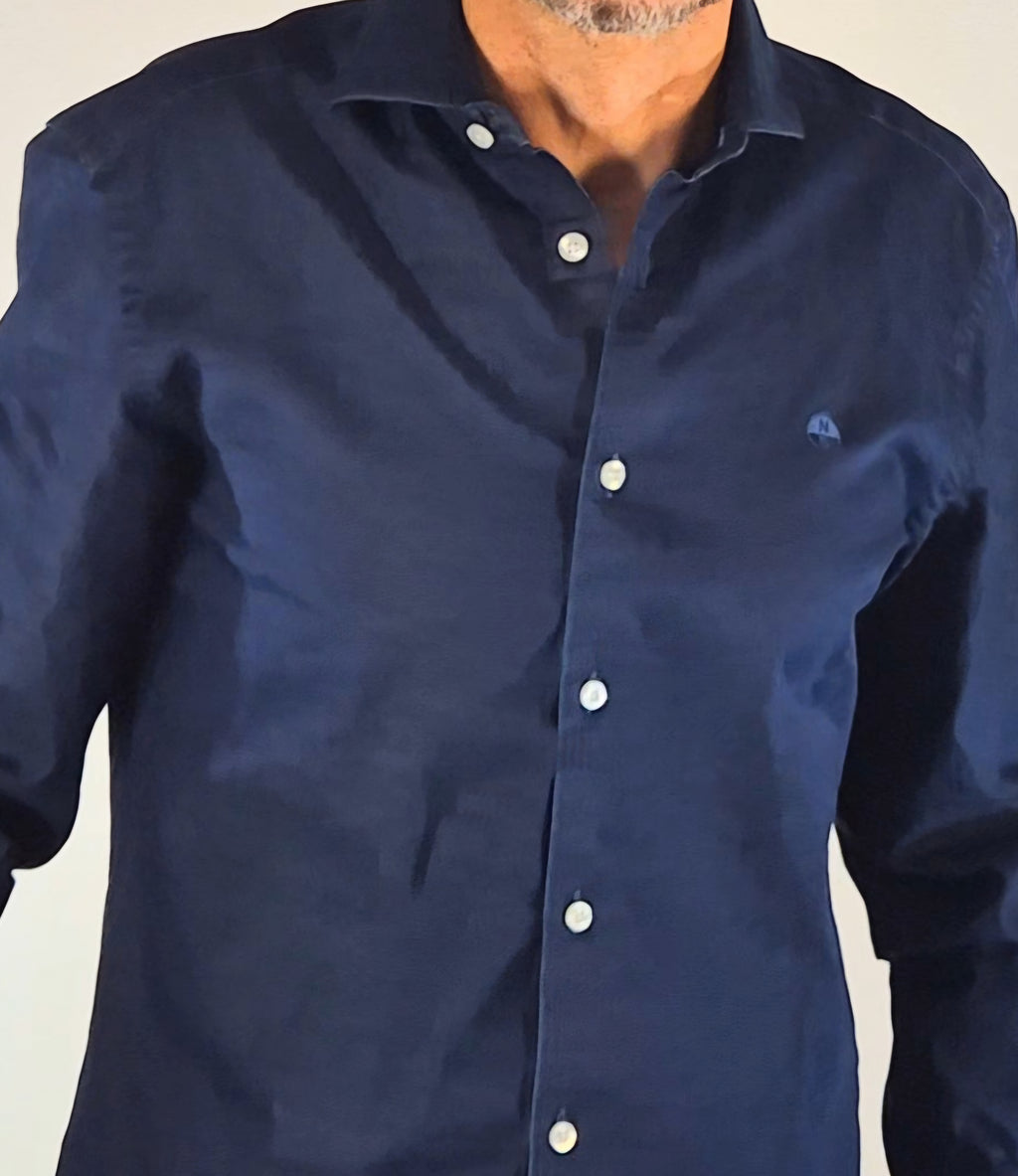 North Sails camicia regular chambray denim scuro 664407c001